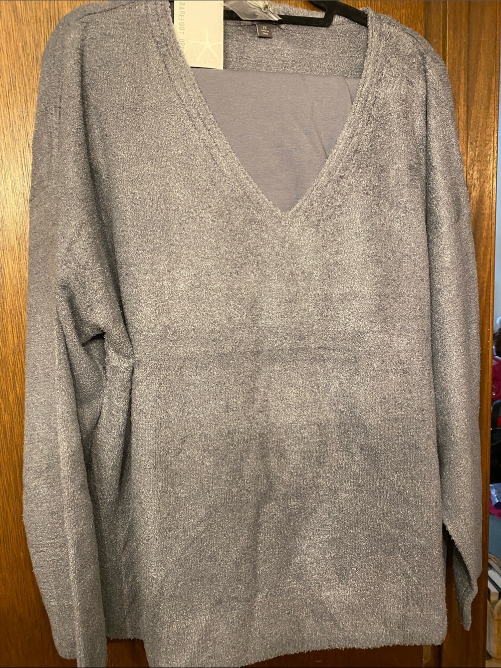 Barefoot Dreams Women's V-Neck Sweater & pants NWT in Shadow Blue in 2X